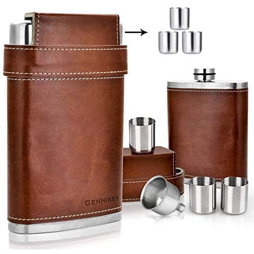 GENNISSY outdoor-ready flask suited for camping, hiking, or tailgating.