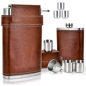 GENNISSY outdoor-ready flask suited for camping, hiking, or tailgating.