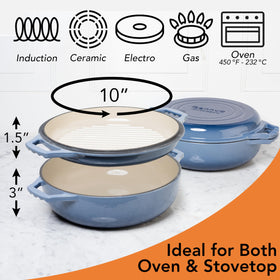 Gennua Kitchen 3.3-quart cast iron Dutch oven with enamel finish.
