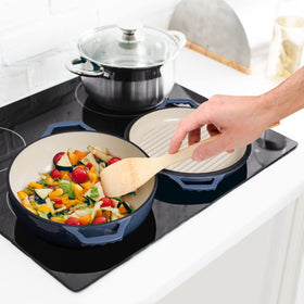 Gennua Kitchen durable enamel coated cookware ideal for casseroles.