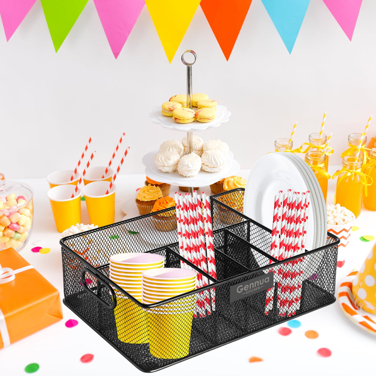 Gennua Kitchen ideal for picnics and parties, keeping essentials organized.