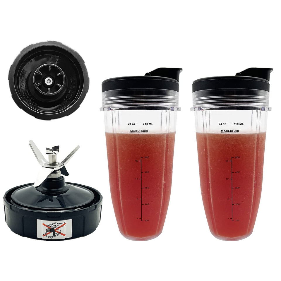 GENQORN 24-ounce tall blender cups, BPA-free and easy to clean.