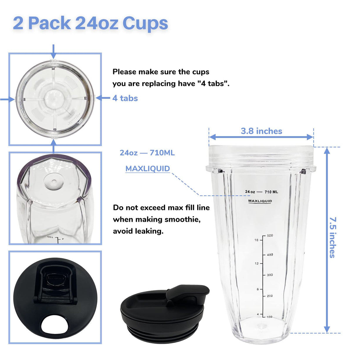 GENQORN sip and seal lids for mess-free portable blending.