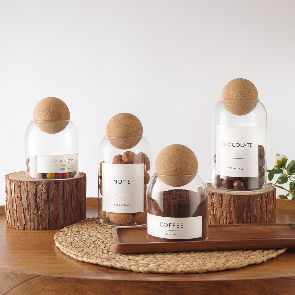 GENSTEUO display jars brighten countertops while staying practical and easy to refill.