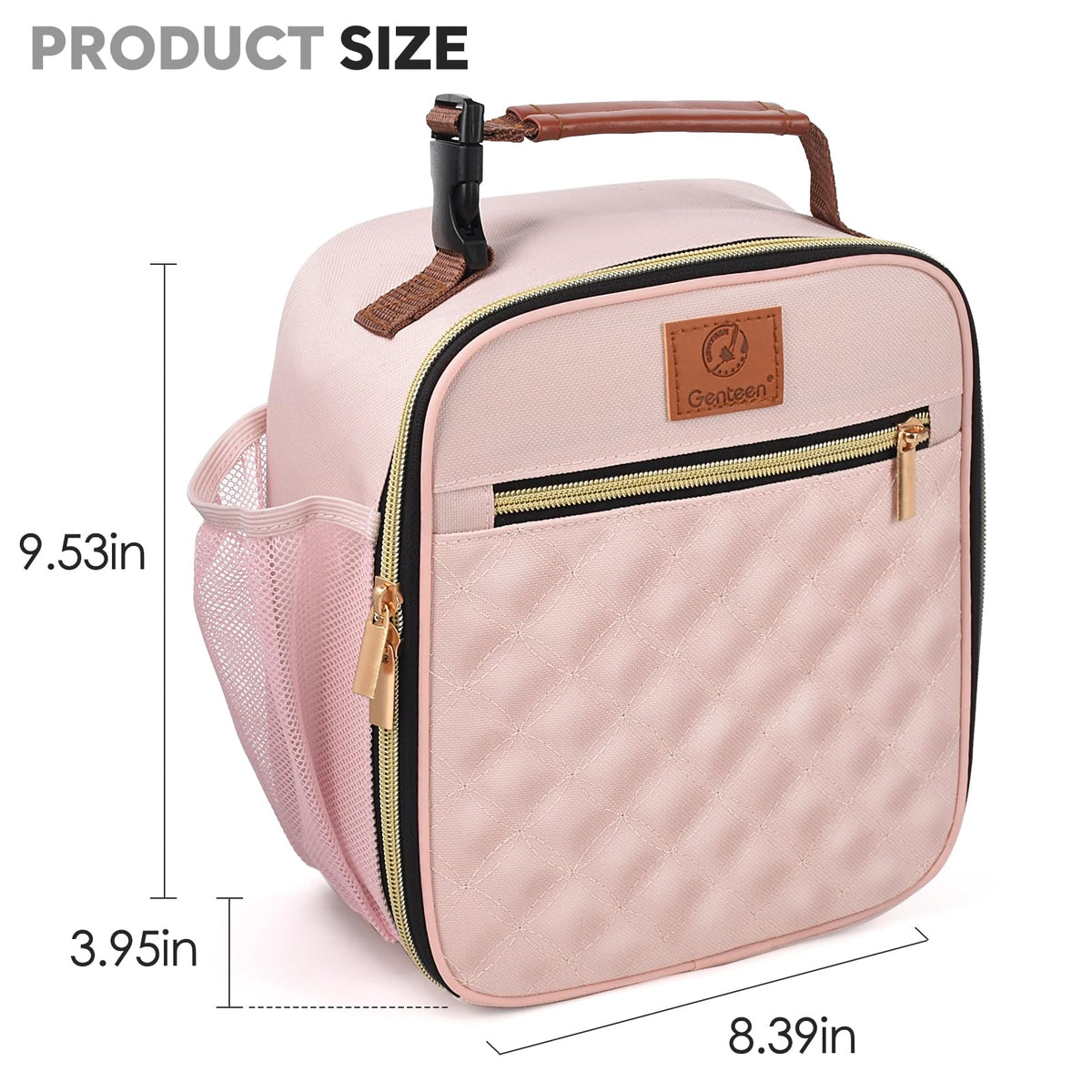 Genteen large-capacity lunch box fits sandwiches, snacks, and drinks.