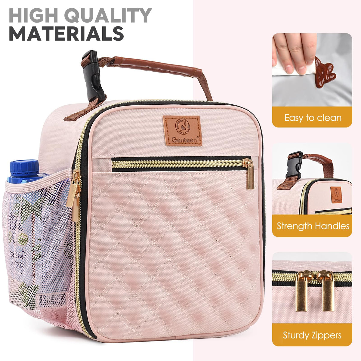 Genteen removable handle adds convenient bag-to-backpack versatility.