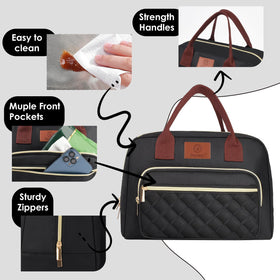 Genteen lunch box durable zipper bag protects contents during travel.