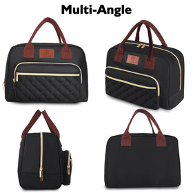 Genteen lunch box stylish black tote for work and school.