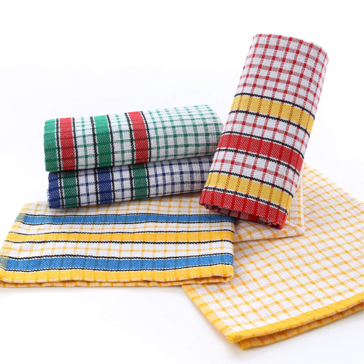 Gentlife towel in yellow gingham adds bright color while absorbing spills quickly.