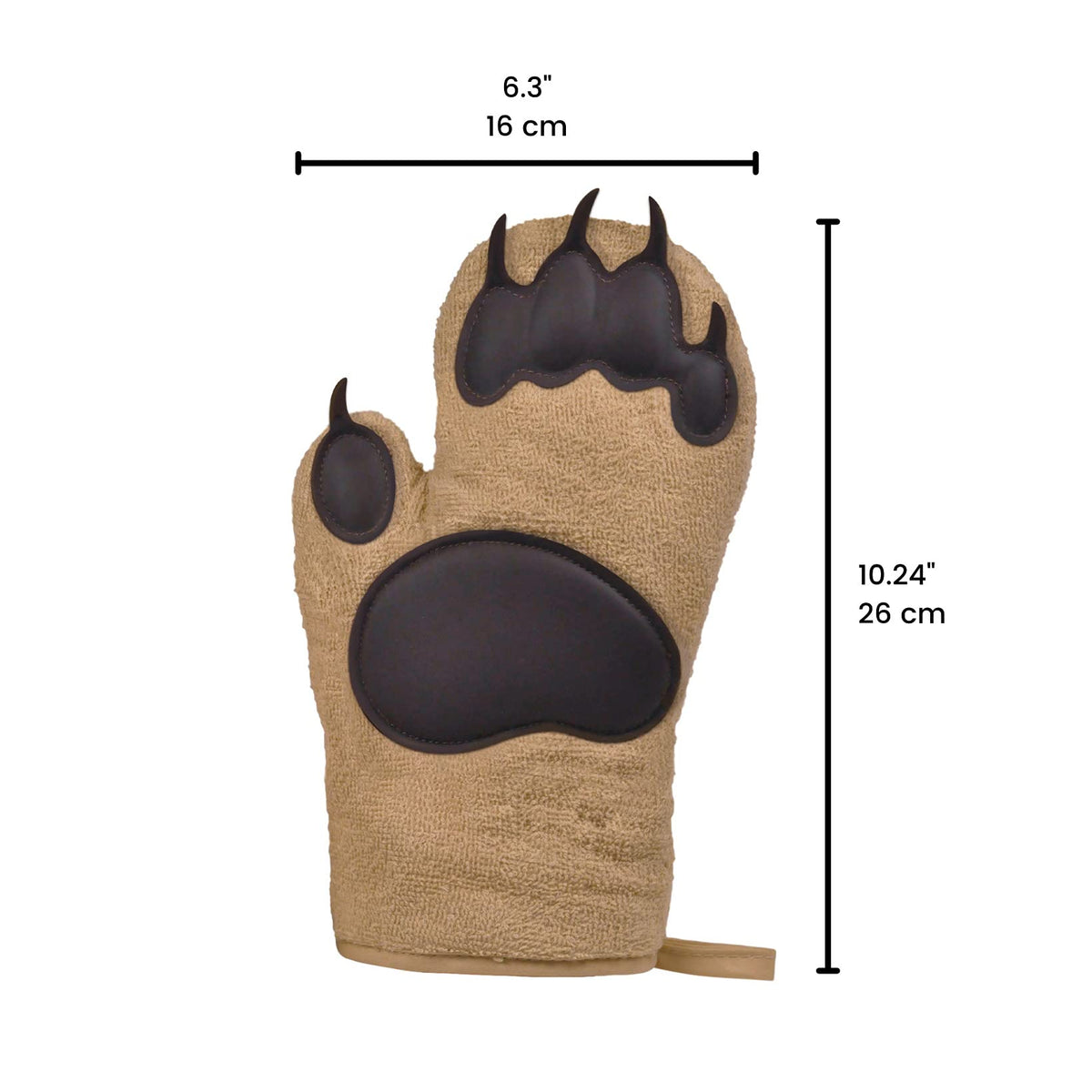 Genuine Fred Bear Hands mitts in use, comfortable cotton backing.