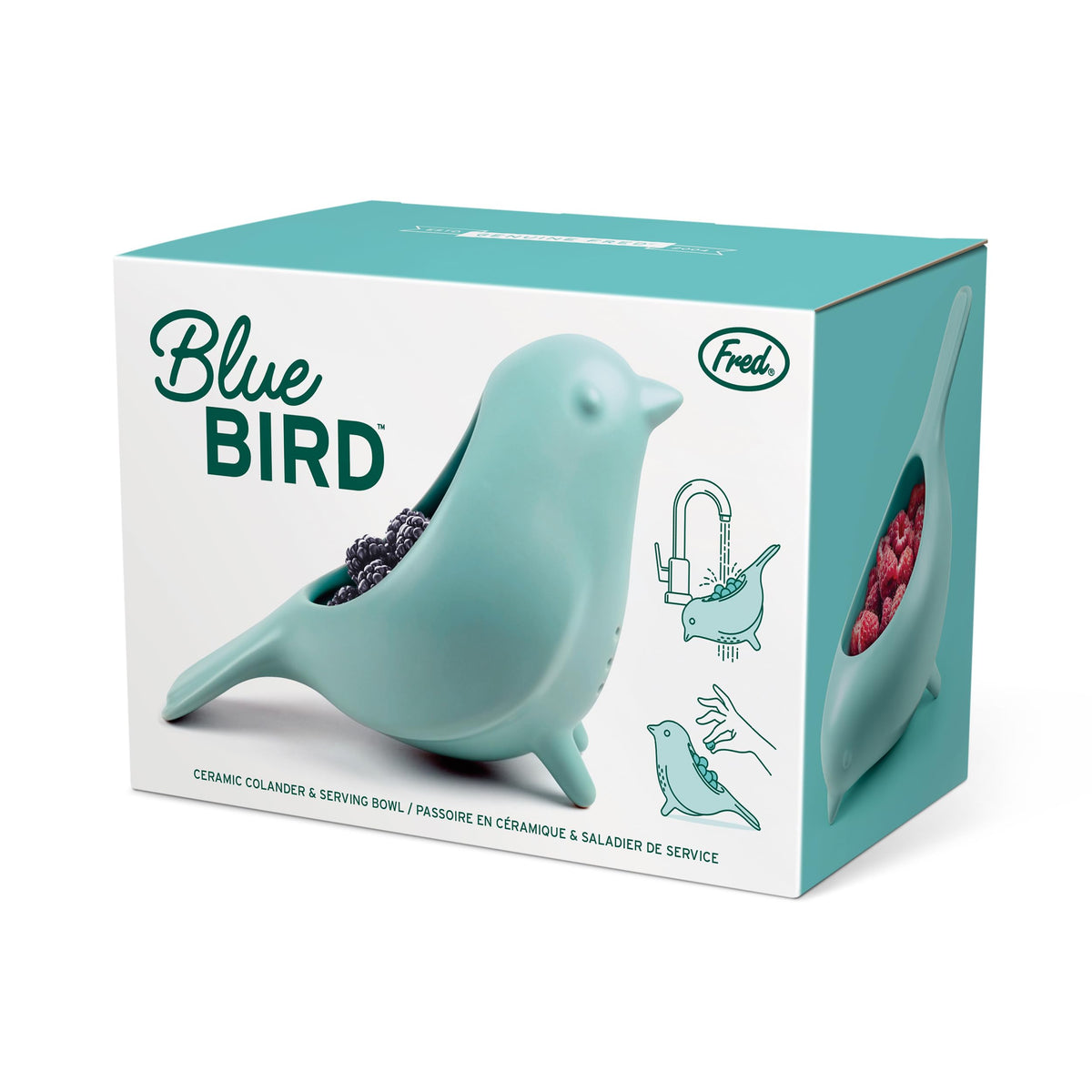 Genuine Fred Blue Bird on kitchen counter adds charm