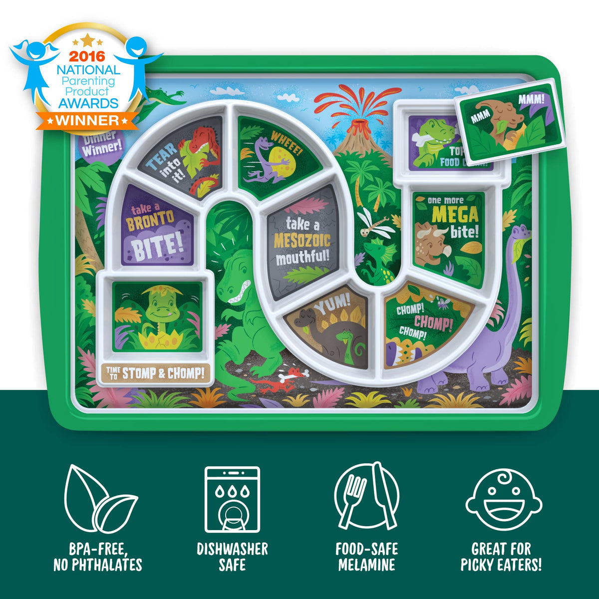 Genuine Fred Dinner Winner made from BPA-free melamine for safe family dining.