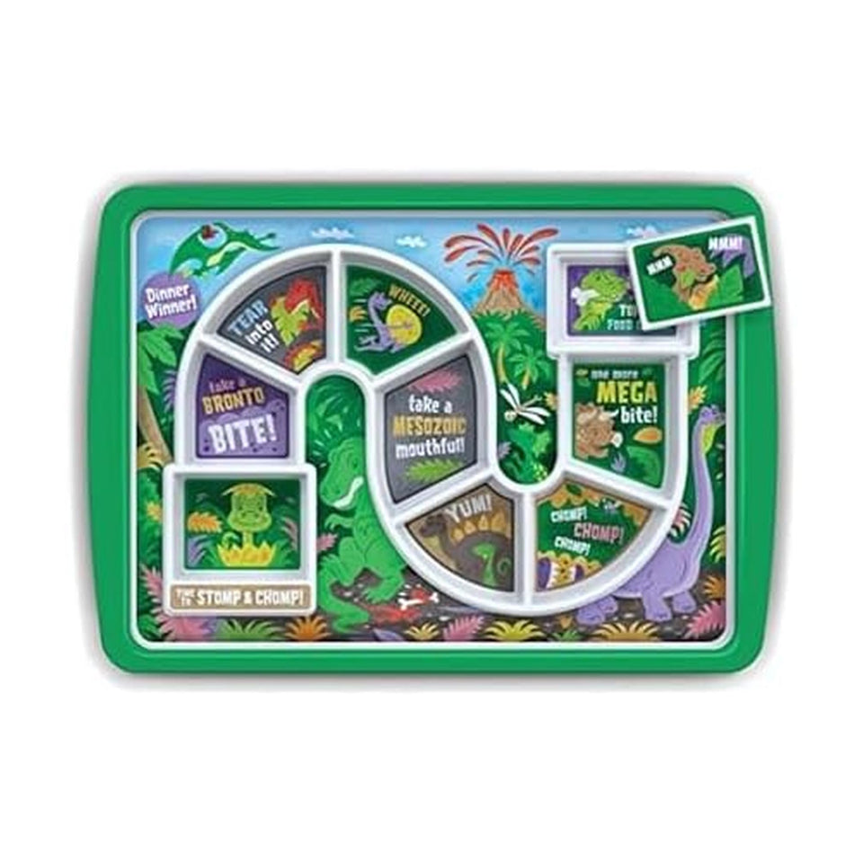 Genuine Fred Dinner Winner dinosaur tray with engaging dinosaurs to spark interactive meals.