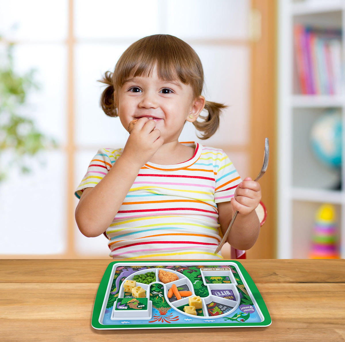 Genuine Fred Dinner Winner with divided sections to balance meals and reduce clutter.