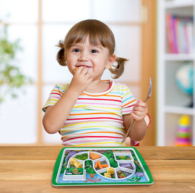 Genuine Fred Dinner Winner with divided sections to balance meals and reduce clutter.