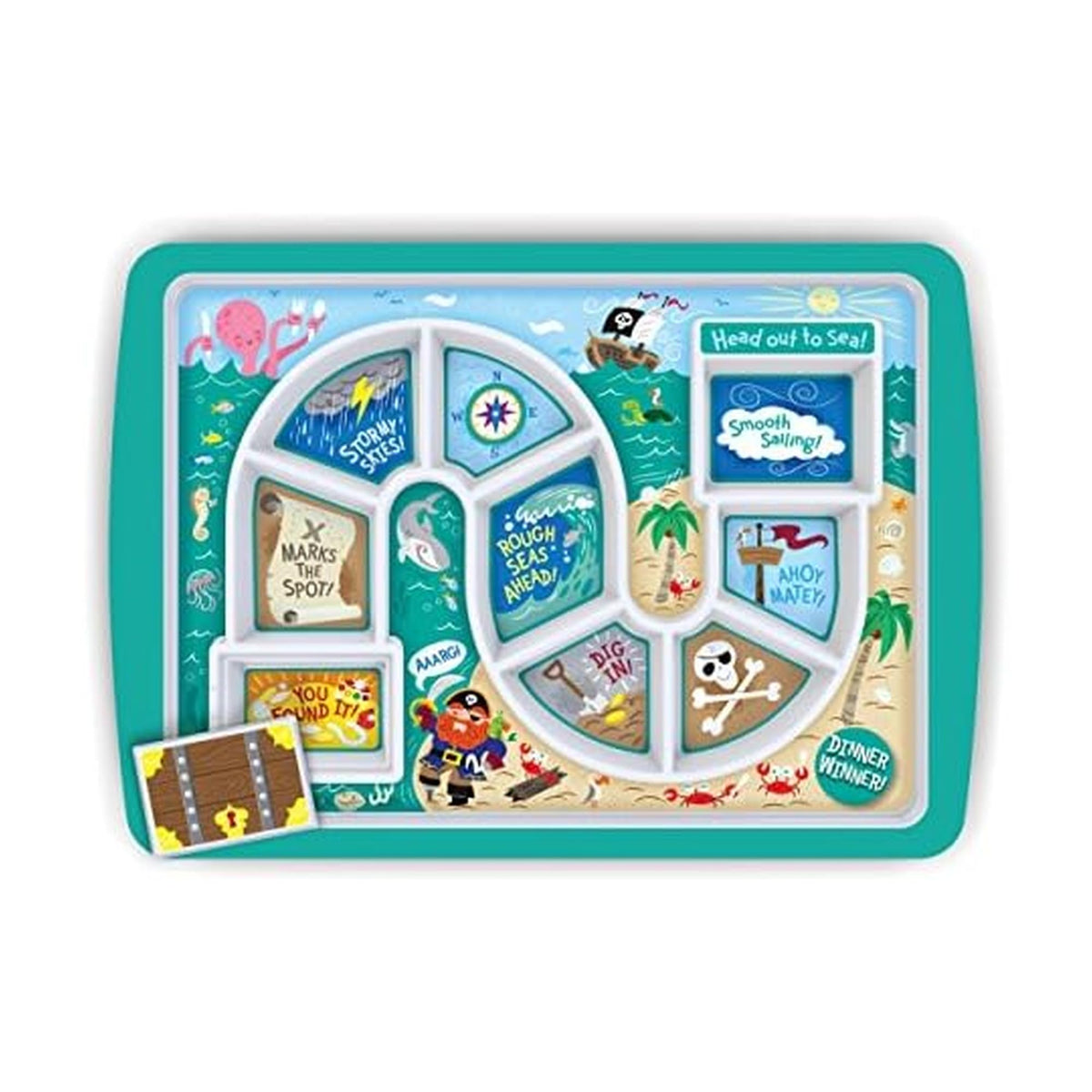 Genuine Fred Dinner Winner Pirate tray motivates kids to finish meals with fun.