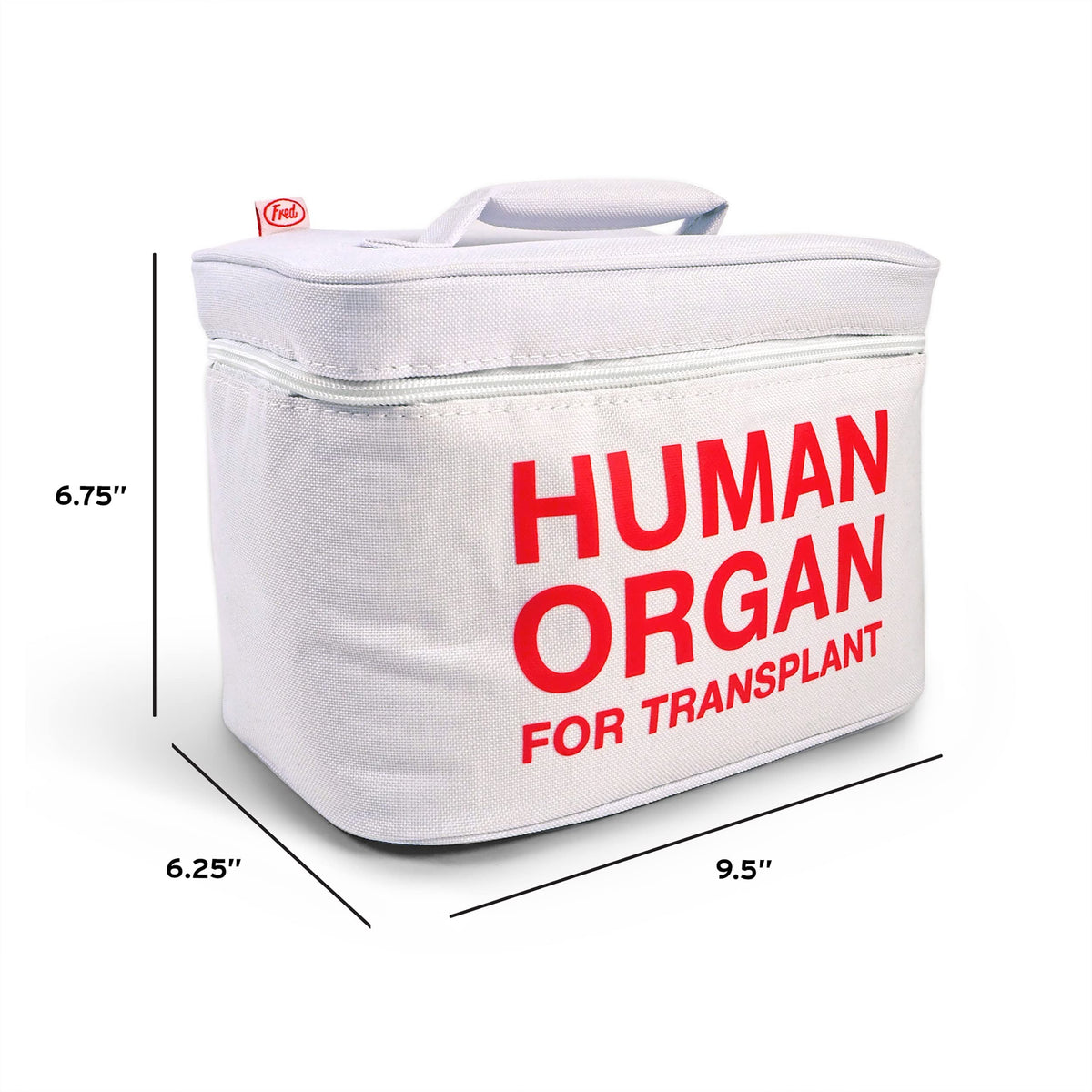 Genuine Fred EMT insulated tote dimensions 9.75 x 7.5 x 6.25 inches for lunches.