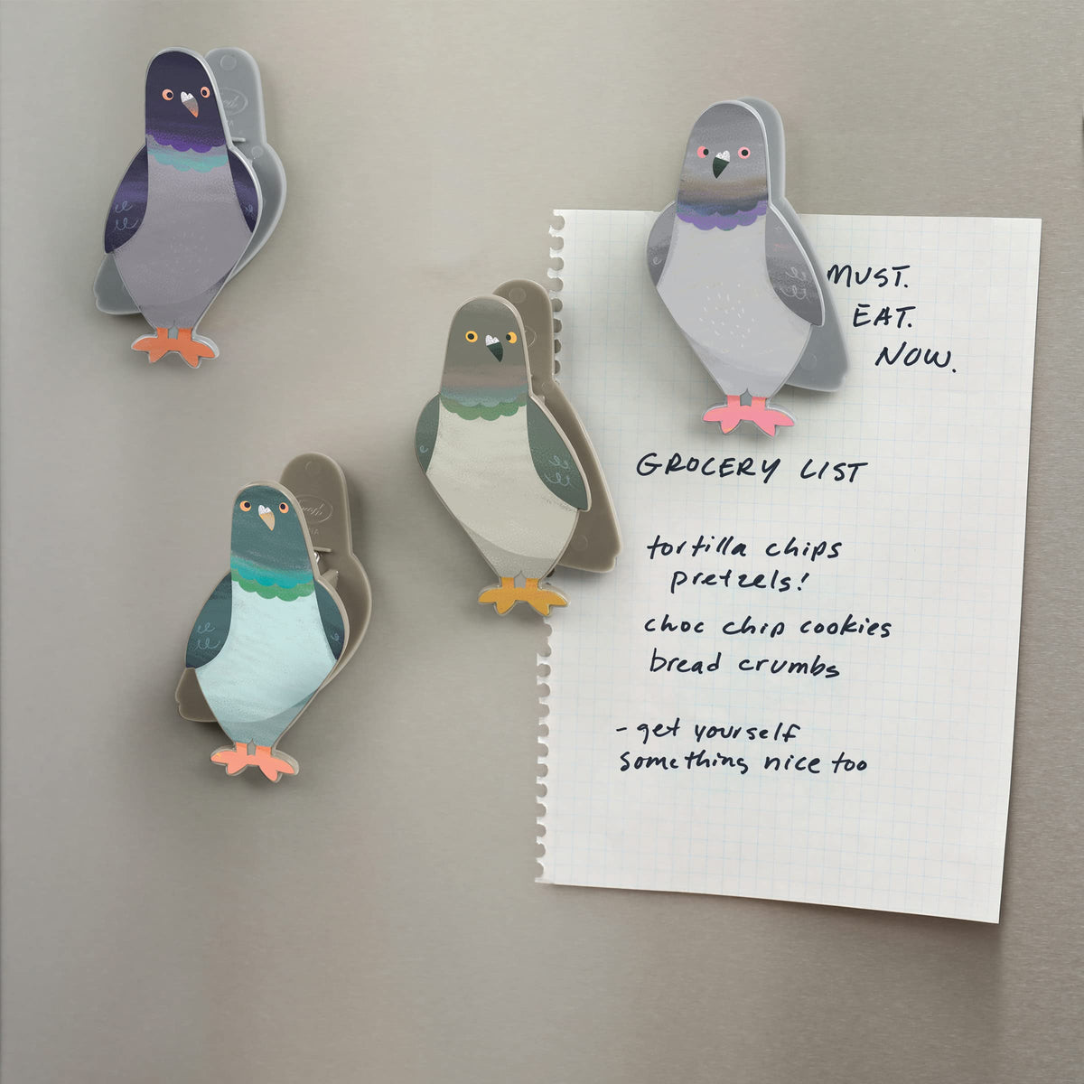 Genuine Fred Peckish pigeon bag clip on backer card a stylish gift idea