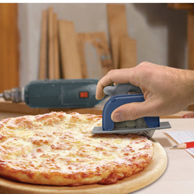 Genuine Fred Pizza Boss 3000 stainless steel blade with shield for clean slices.