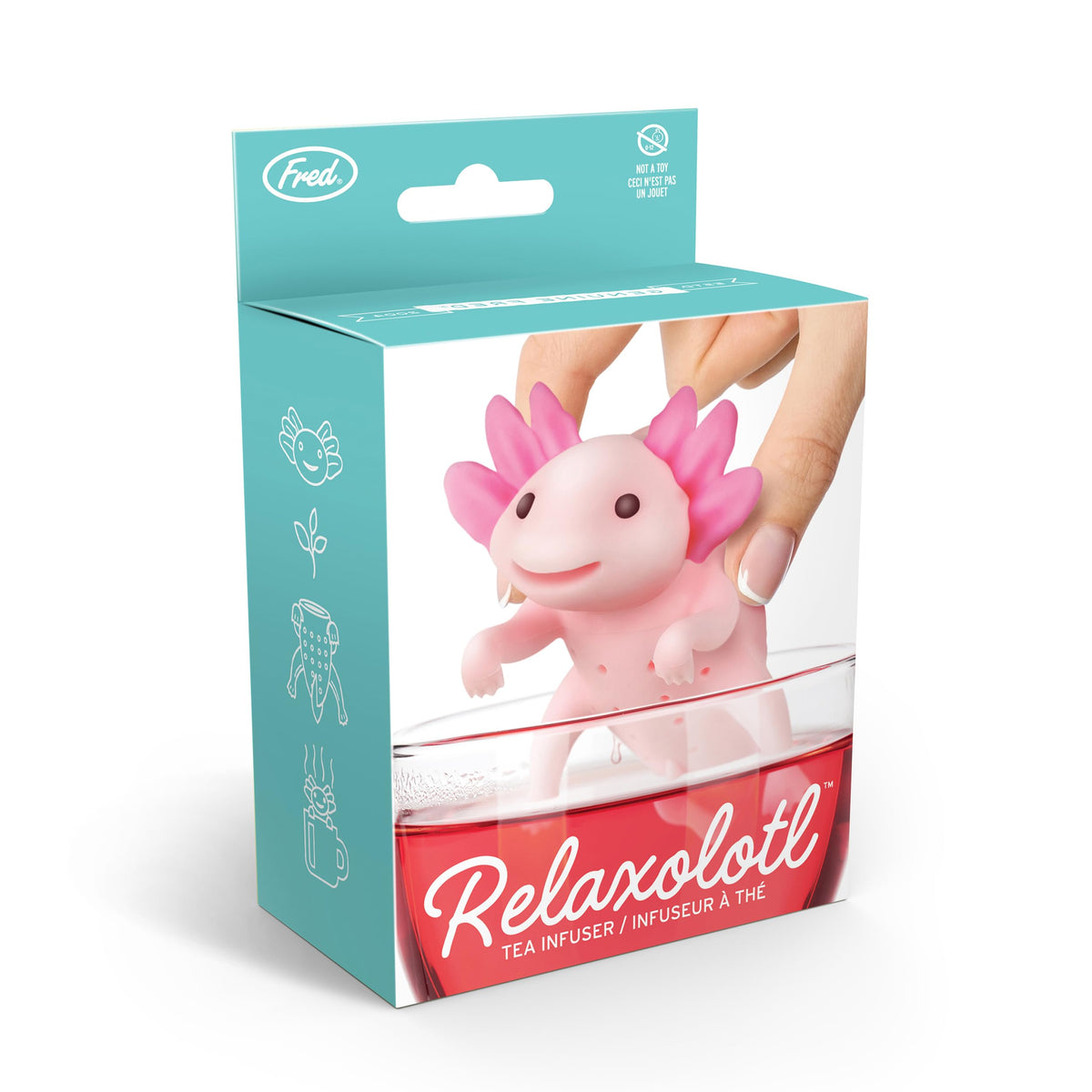 Genuine Fred Relaxolotl gift box presentation for gifting.