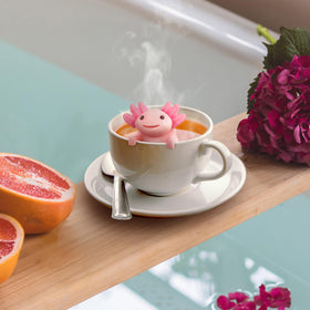 Genuine Fred Relaxolotl heat-resistant silicone infuser preserves flavor.
