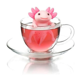 Genuine Fred Relaxolotl in-mug tea infuser for easy loose-leaf brewing.