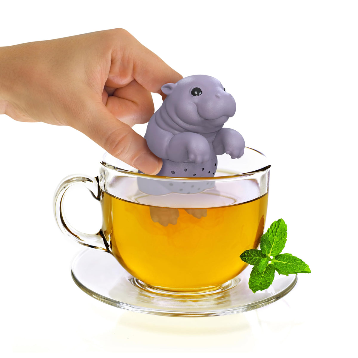 Genuine Fred Sip’opotamus made from BPA-free silicone preserves pure tea flavor.