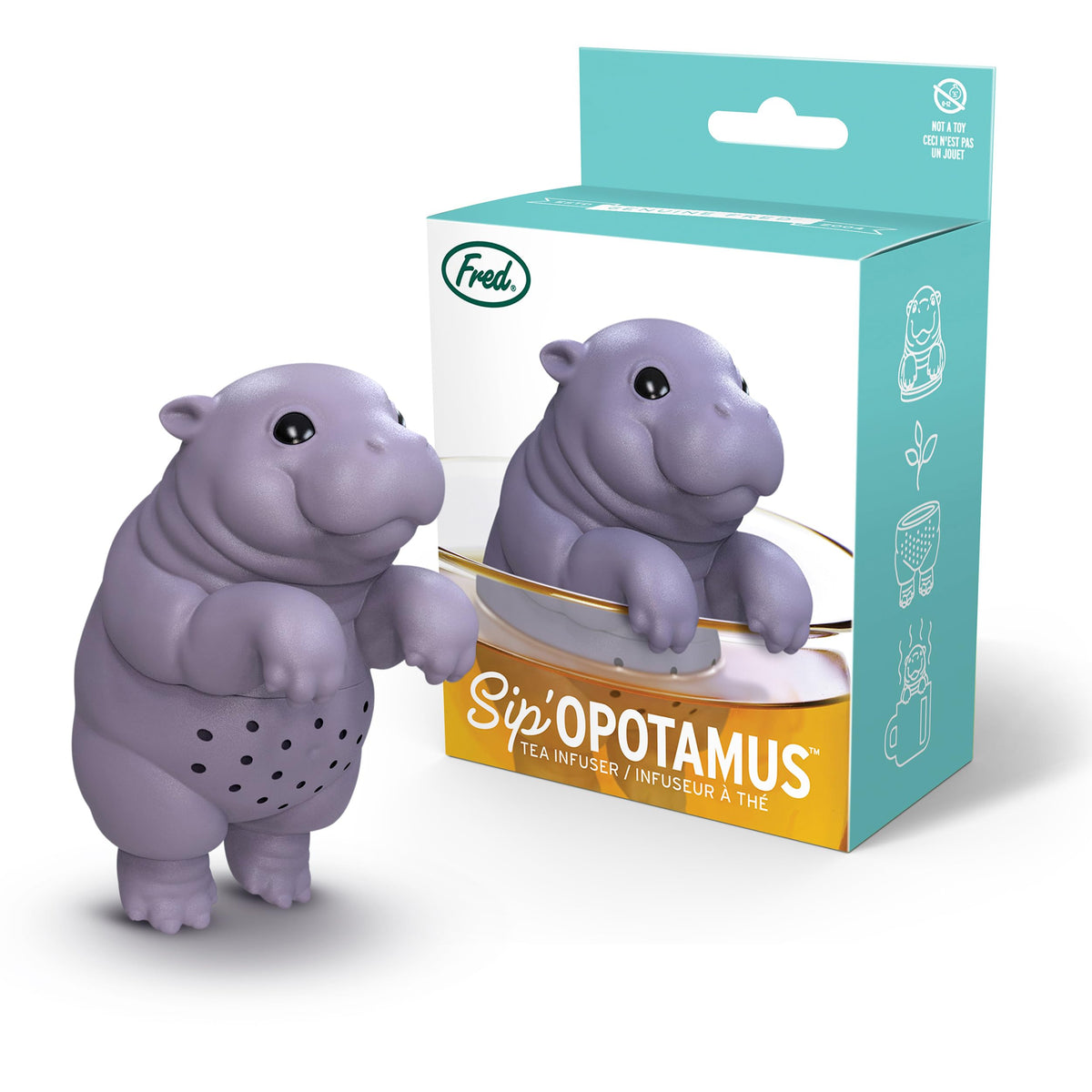 Genuine Fred Sip’opotamus comes in a gift-ready box for tea lovers and animals fans.