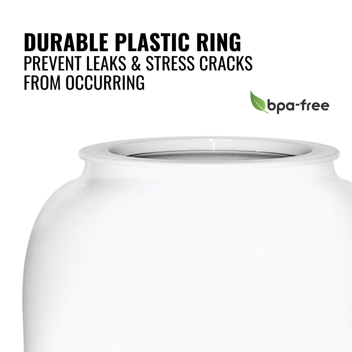 Geo Sports Bottles 3–5 gallon compatibility image highlights rugged porcelain for larger jugs.