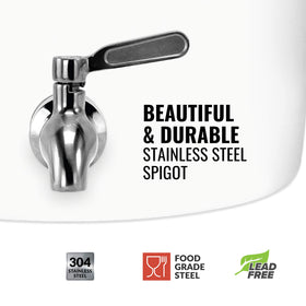 Geo Sports stainless steel faucet provides smooth pours with a drip-free seal.