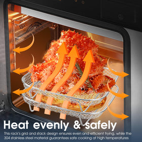 Geolinhome elevated legs boost airflow and even cooking results.
