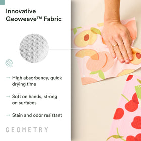Absorbent kitchen cloth ready to tackle spills with minimal water