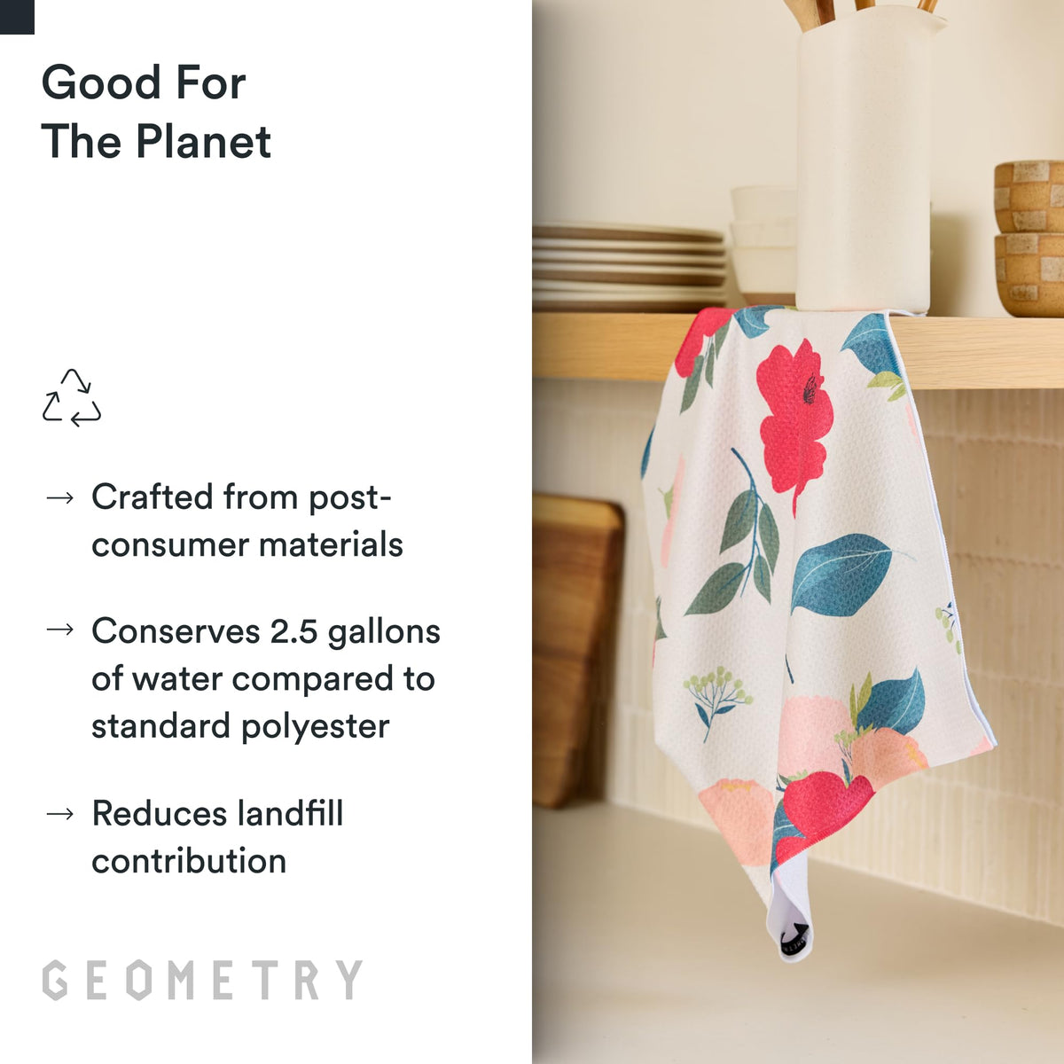 GEOMETRY absorbent microfiber in action lifting spills with minimal water
