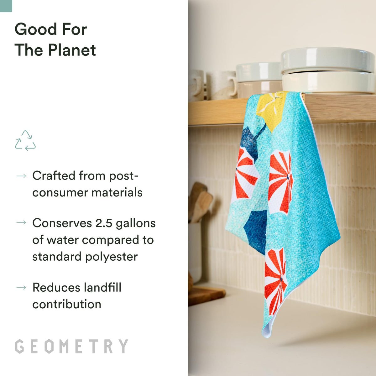 GEOMETRY banana lines print dish towel for spills and drying