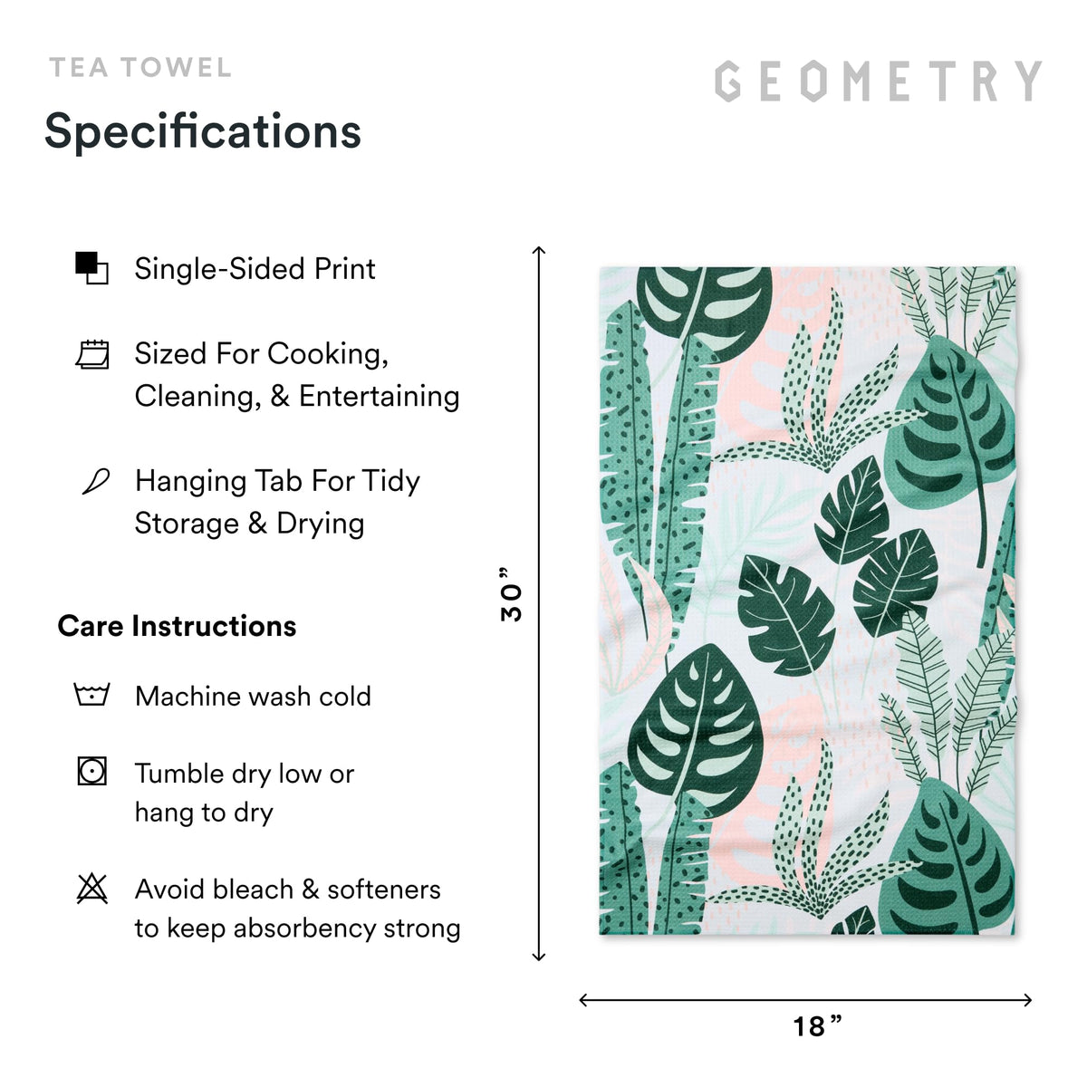 GEOMETRY California-designed, sustainably made tea towel with minimal water use.