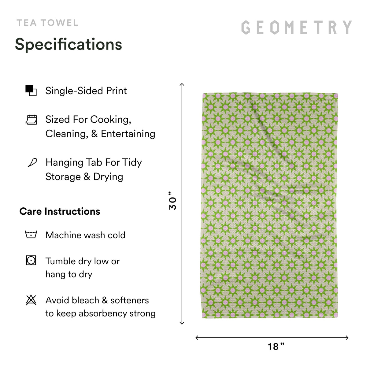 Geometry California-designed, sustainably made towel for eco-friendly care.