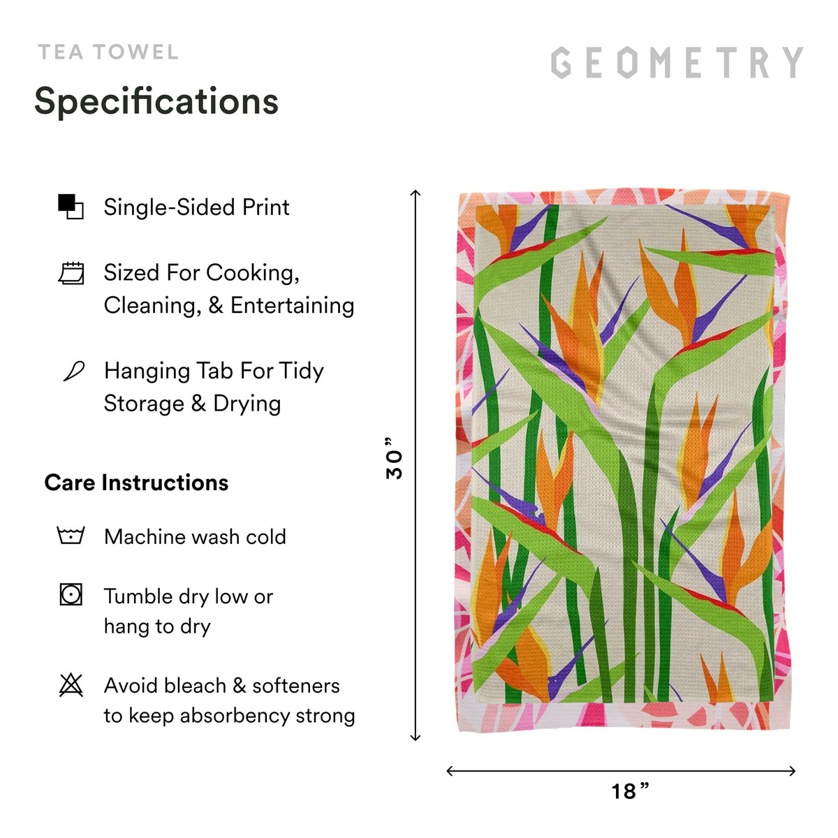 GEOMETRY California-designed eco towel with lower water usage.