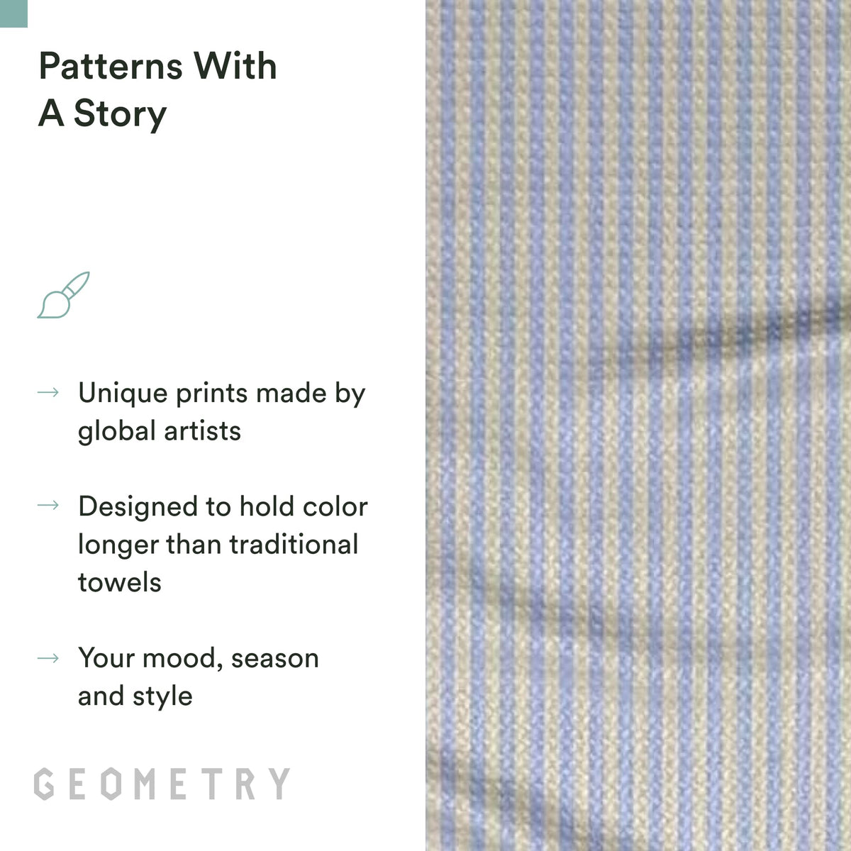 GEOMETRY California designed sustainable towel for eco mindful homes