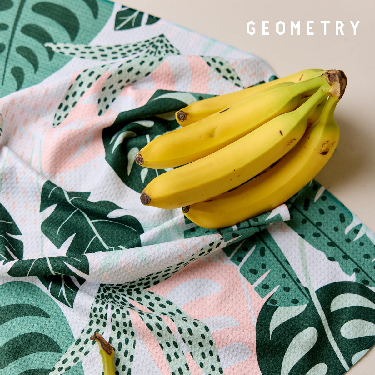 GEOMETRY Diedre towel color variations visible in everyday kitchen.