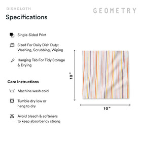 GEOMETRY stripe-season cloths stacked for display and storage.