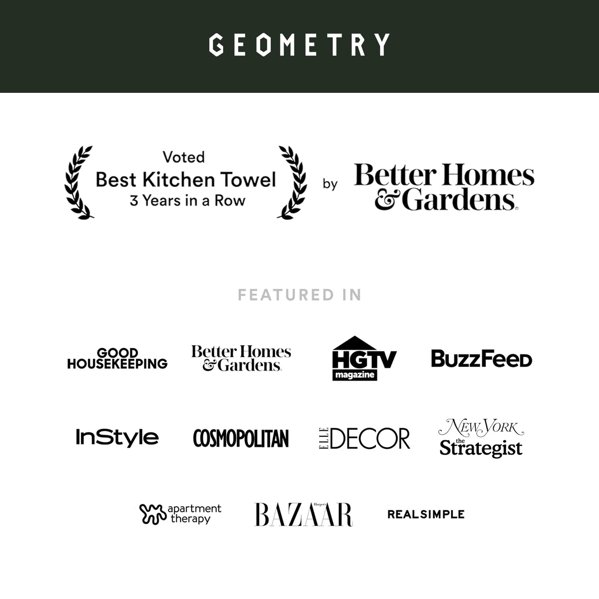 GEOMETRY California-designed dishcloth highlighting sustainable production standards.