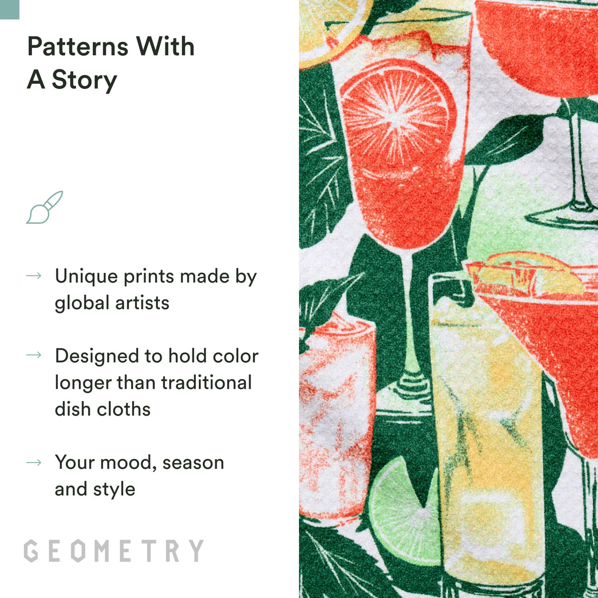 GEOMETRY Dishcloth for cleaning countertops—tackle spills with minimal effort.
