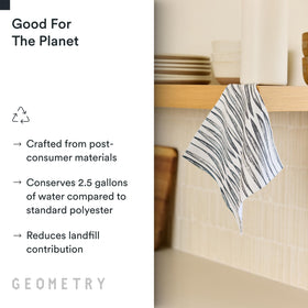 GEOMETRY dishcloth on drying rack mockup demonstrates fast-drying performance