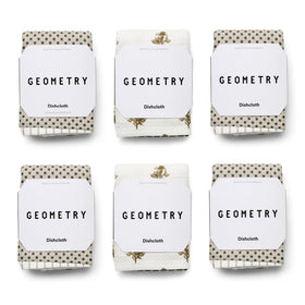 GEOMETRY dishcloth evergreen collection demonstrates quick-dry performance on a clean counter.