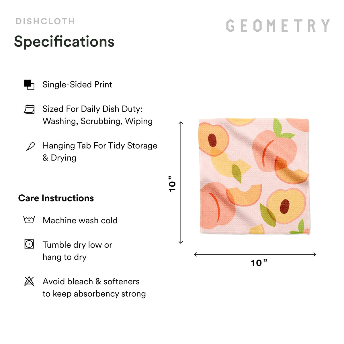 GEOMETRY Dishcloth Fruit Fun pack 3 machine washable and durable.