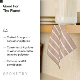 GEOMETRY Dishcloth Pebble Play close weave detail emphasizes high surface area for spills