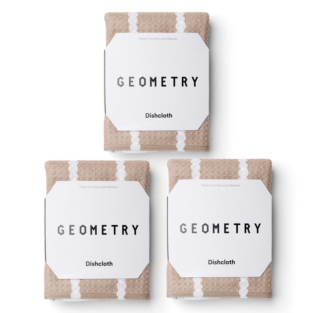 GEOMETRY Dishcloth Pebble Play front view highlights soft microfiber for quick drying