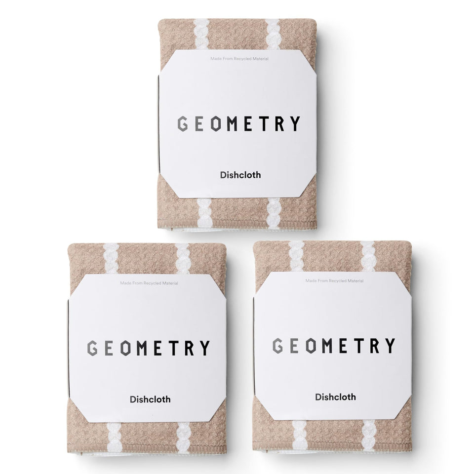 GEOMETRY Dishcloth Pebble Play front view highlights soft microfiber for quick drying