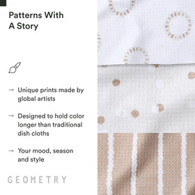GEOMETRY Dishcloth Pebble Play quick-dry performance helps towels stay fresher between washes