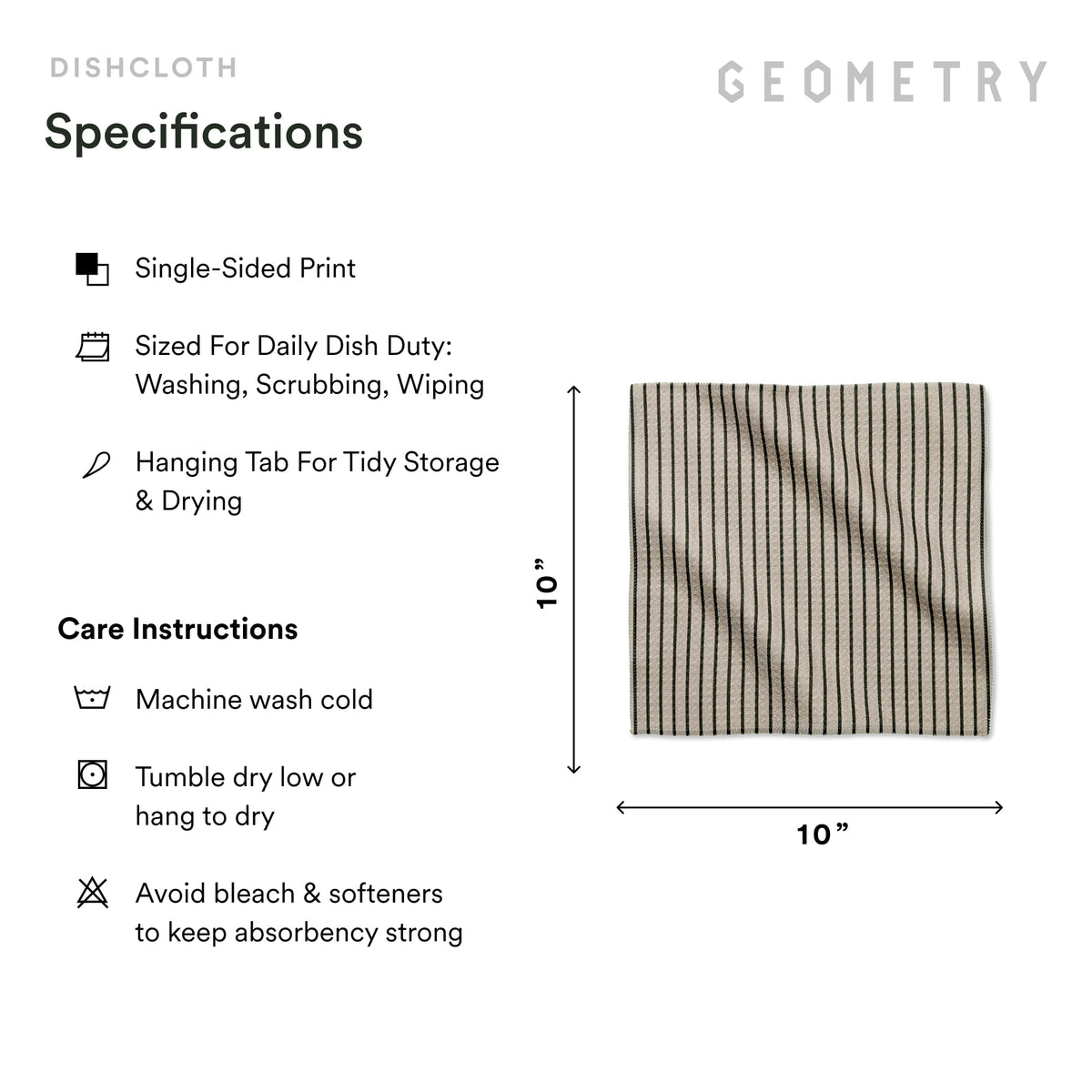 GEOMETRY Dishcloth Pebble Play streak-free cleaning on countertops and dishes